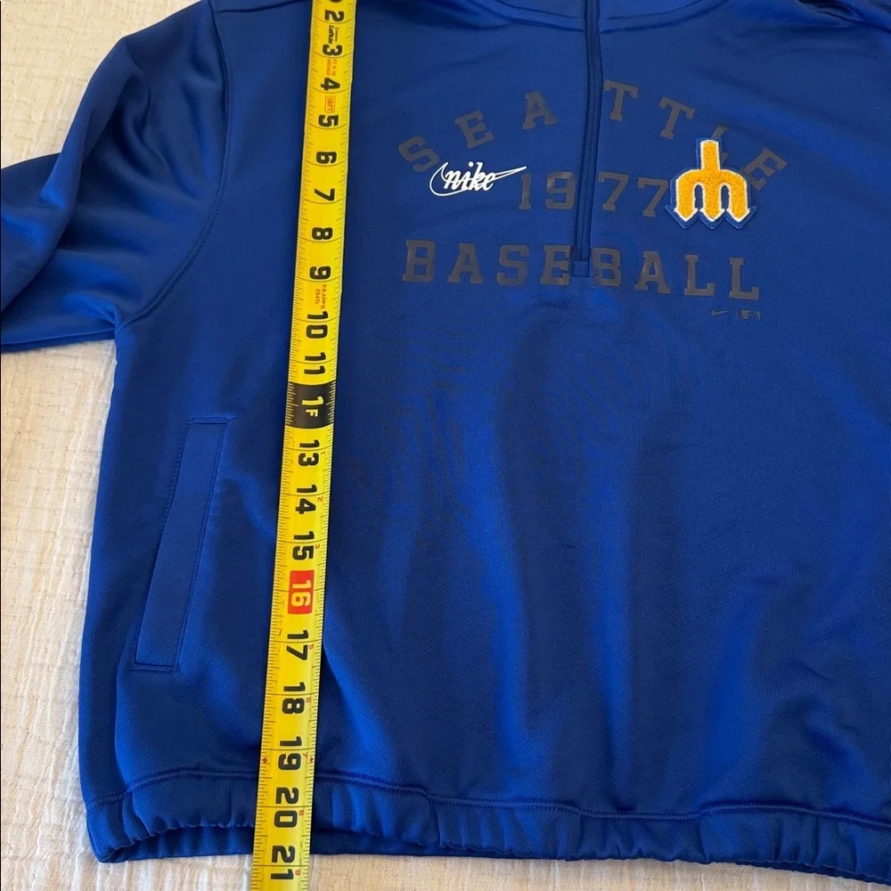 New! Women's Royal Seattle Mariners Rewind Splice Half-Zip Sweatshirt, sz M - Picture 9 of 9